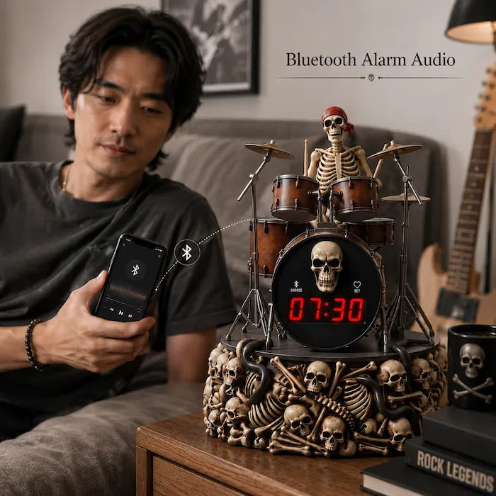The Smart Kinetic Skeleton Drummer Clock
