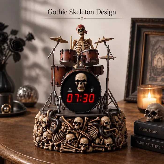 The Smart Kinetic Skeleton Drummer Clock